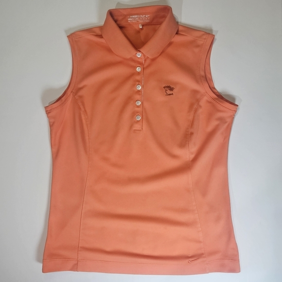 Nike Sleeveless Golf Polo Womens Medium Moisture Wicking Tennis Prep Activewear - Picture 1 of 7